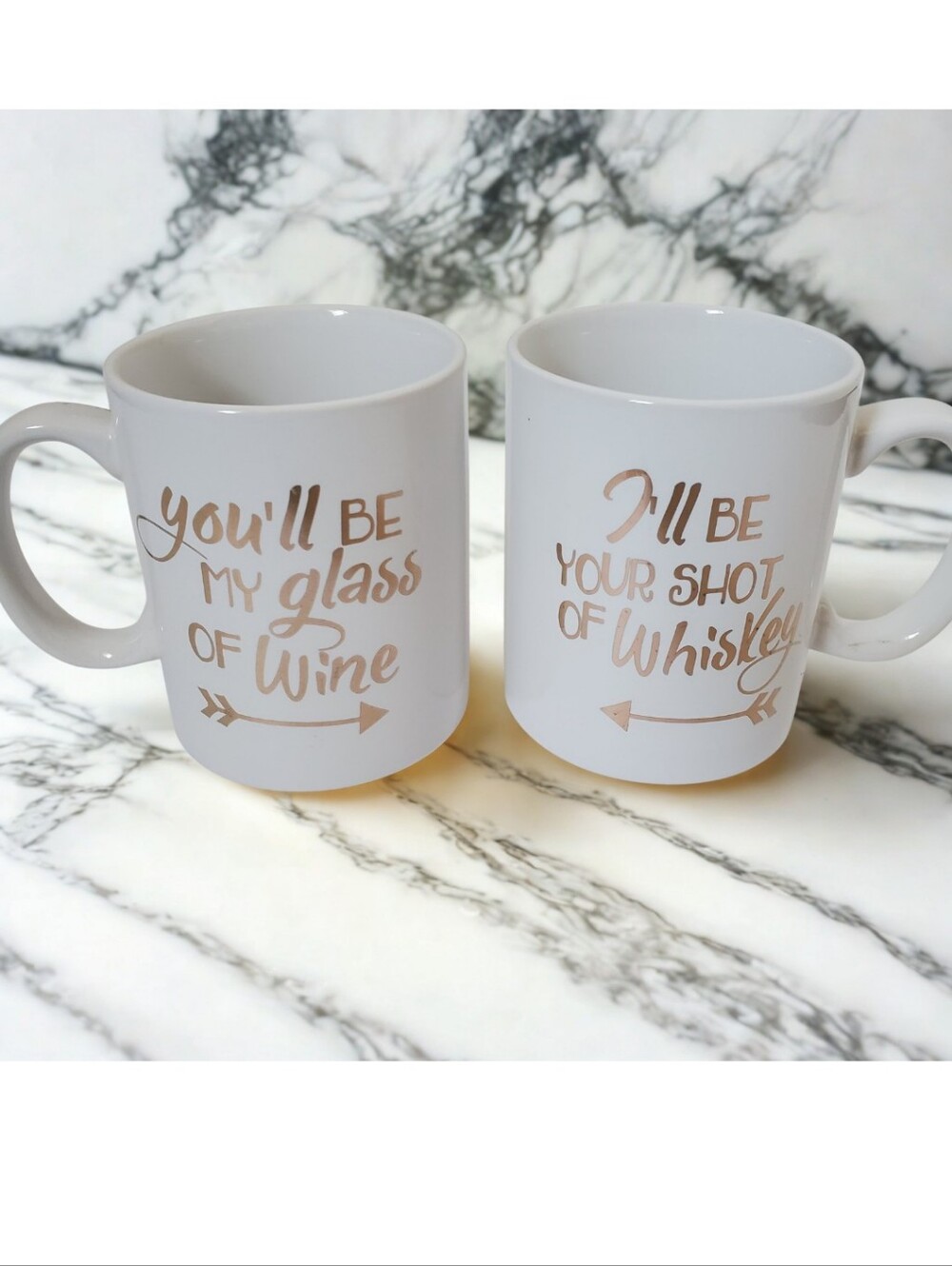 "You'll Be My Glass Of Wine" & "I'll Be Your Shot Of Whiskey" Couples Mug Set
